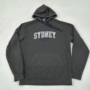 Sydney Australia Stitched Spellout Gray Pullover Hoodie Sweatshirt Women’s M